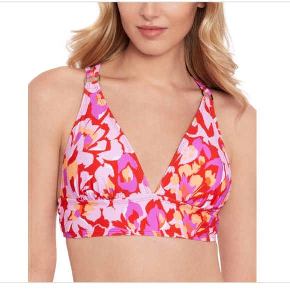 NWT Salt + Cove Juniors' Flutter by X-Back Bikini Top - Vermillion - Picture 1 of 3